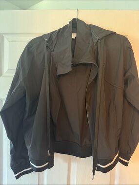 Evereve Women’s Black Hooded Jacket with Stripe Trim